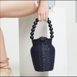 Loeffler Randall Rattan Straw Bucket Bag